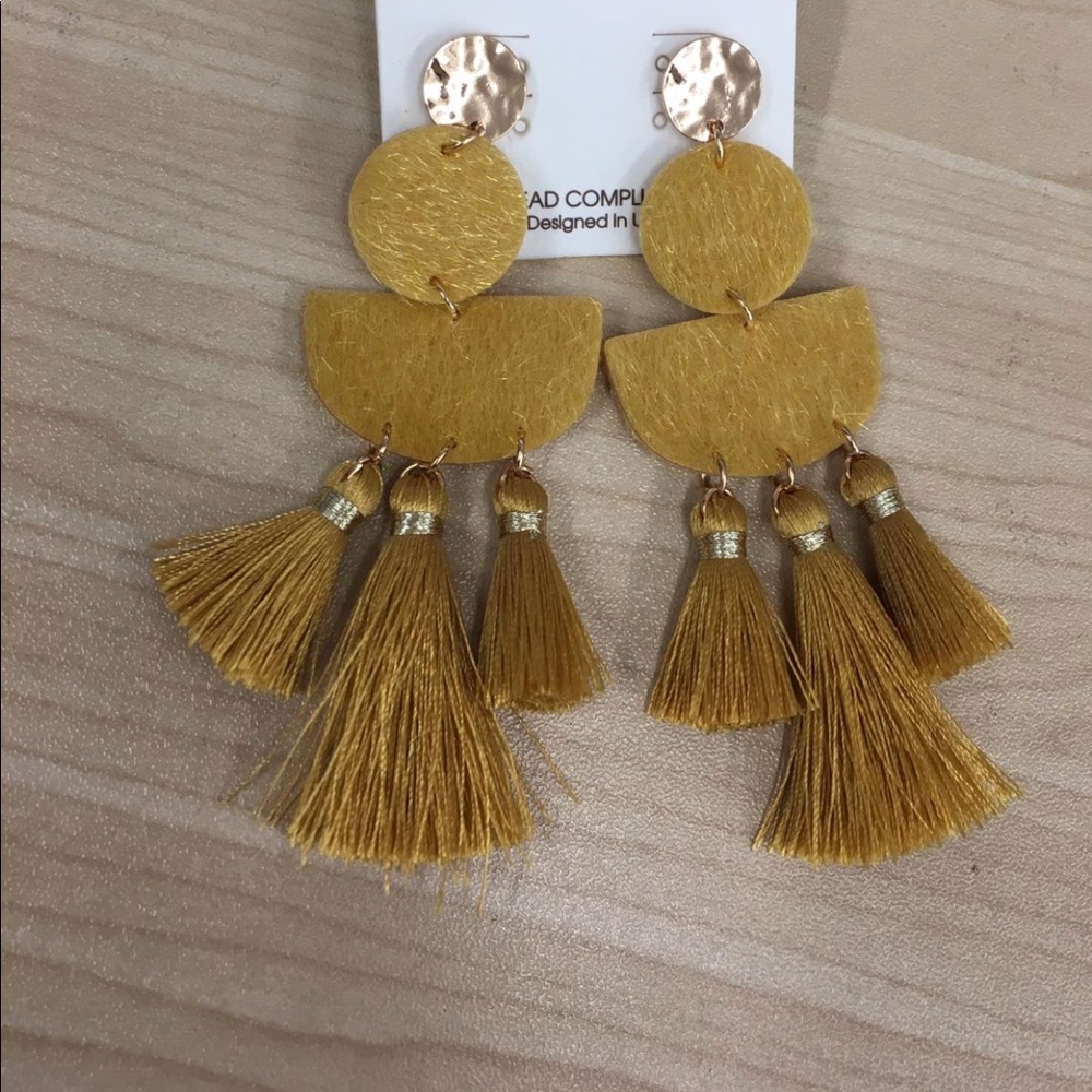 NEW earrings hammered and tassel